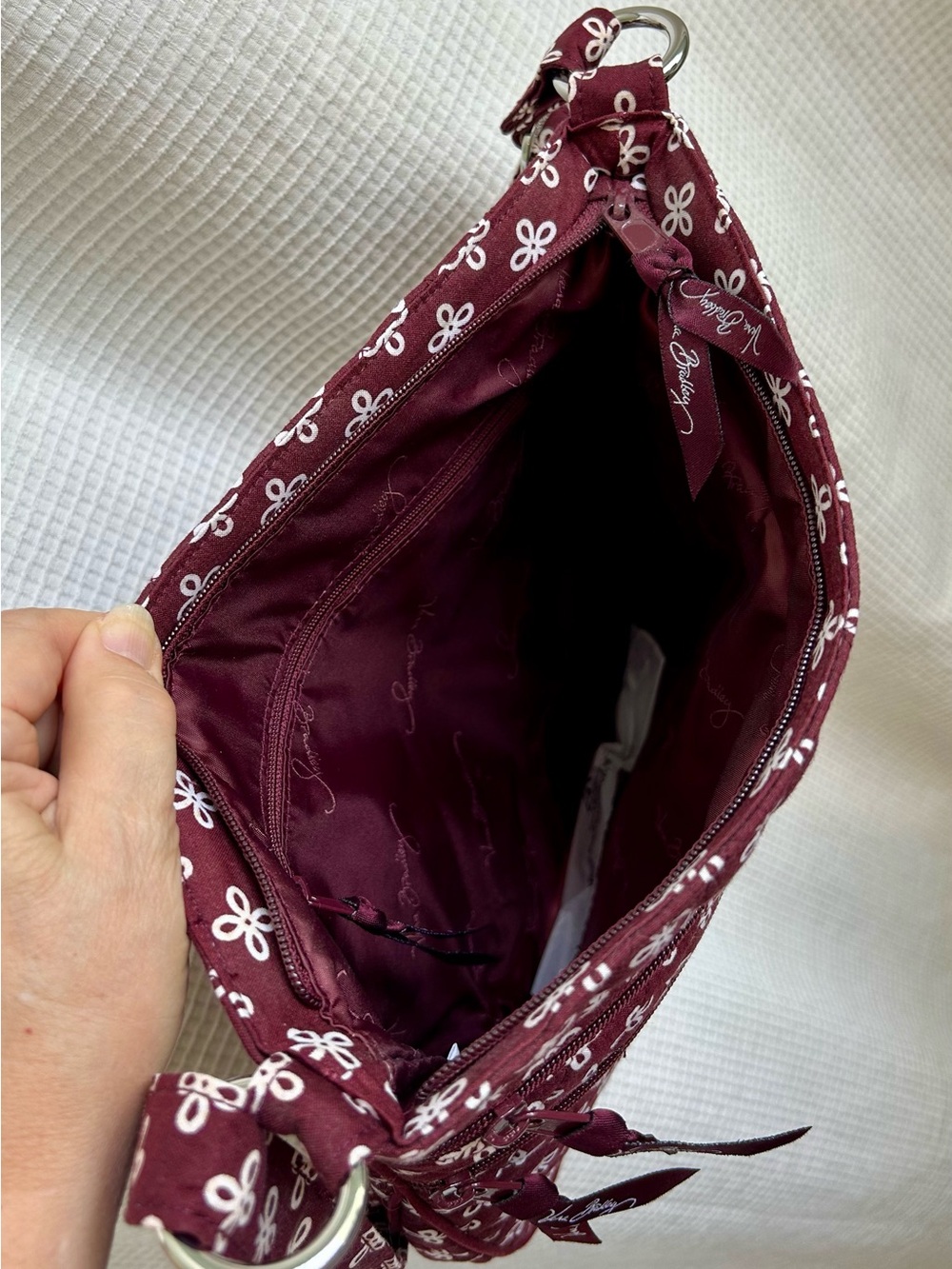 Vera Bradley Maroon Quilted Crossbody Collegiate VT Virginia Tech - Picture 4 of 5
